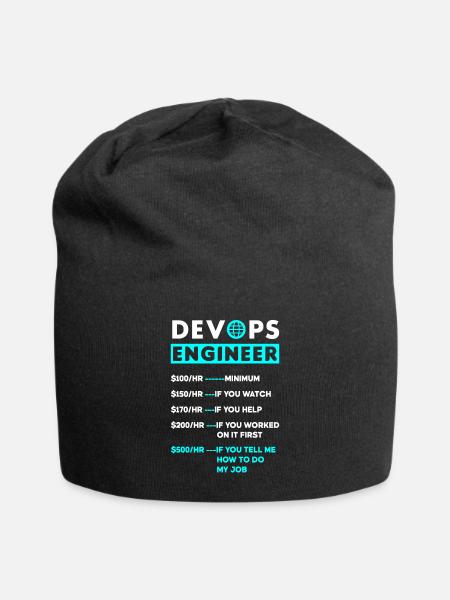 Ingénieur DevOps Cloud Computing Taux horaire - Bonnet en jersey - noir