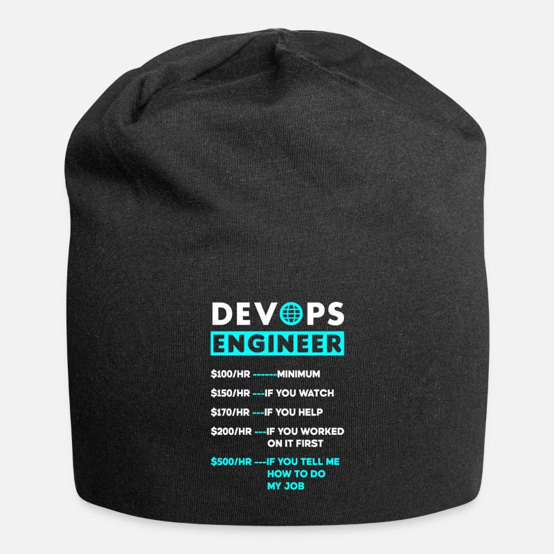 DevOps Ingenieur Cloud Computing Stundensatz - Jersey-Beanie - Schwarz