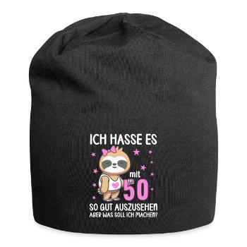 Ich hasse es mit 50 so gut auszusehen 50. Jahre - Jersey-Beanie - Schwarz - Vorne