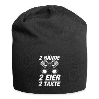 Zwei Hände Zwei Eier Zwei Takte Zweitakt - Jersey-Beanie - Schwarz - Vorne