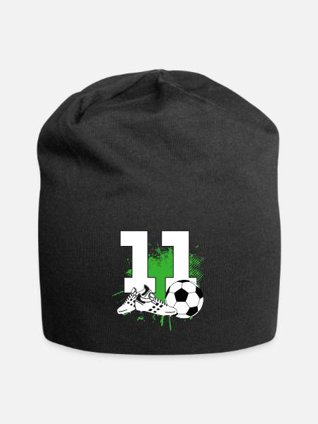 11. Geburtstag 11 Jahre Fußball Fußballspieler - Jersey-Beanie - Schwarz