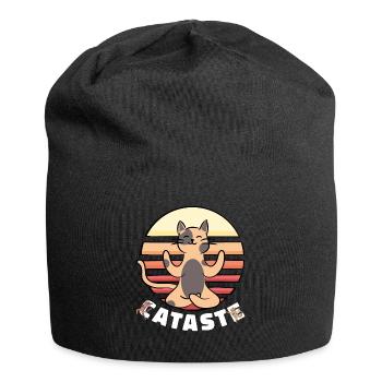 Namaste Lustige Katzen - Jersey-Beanie - Schwarz - Vorne