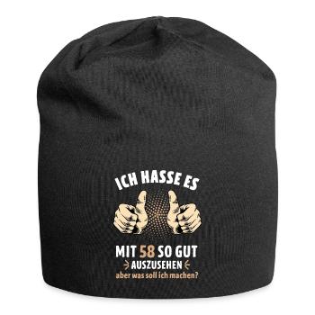 Ich hasse es mit 58 so gut auszusehen Geburtstag - Jersey-Beanie - Schwarz - Vorne