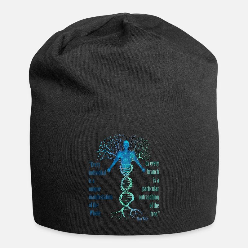 Citation d’Alan Watts : Manifestation unique de l’ensemble - Bonnet en jersey - noir