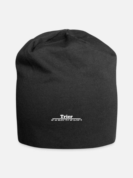 Trier Koordinaten - Jersey-Beanie - Schwarz