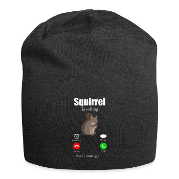 Eichhörnchen Tshirt Streifenhörnchen Hörnchen Nuss - Jersey-Beanie - Anthrazit - Vorne