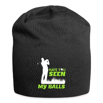 Golfeur blague fun balles de golf maturité - Bonnet en jersey - noir - Devant