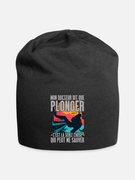 Plongée Sous Marine Humour Idée Cadeau Plongeur - Bonnet en jersey - noir