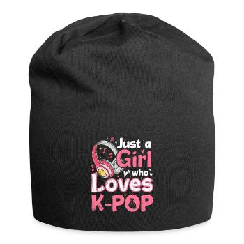 K-Pop - Jersey-Beanie - Schwarz - Vorne