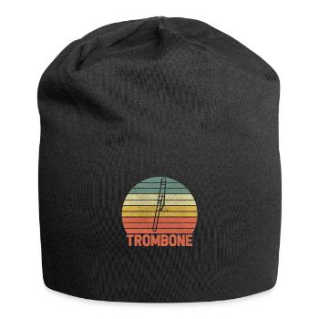 Posaune Posaunen Posaunist Blasinstrument Geschenk - Jersey-Beanie - Schwarz - Vorne