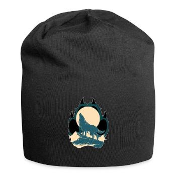 Wolf Pfote Kralle Mond Heulen - Jersey-Beanie - Schwarz - Vorne