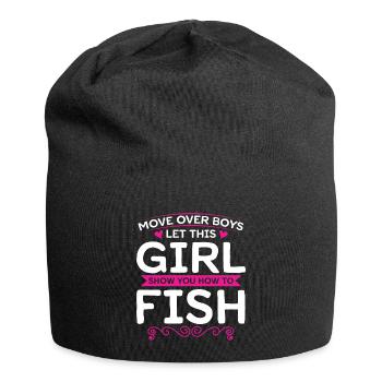 Move Over Boys Let This Girl Show You How To Fish - Jersey-Beanie - Schwarz - Vorne