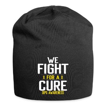 DIPG Awareness a Cure Yellow Ribbon Glial Cancer - Jersey Beanie - black - Front
