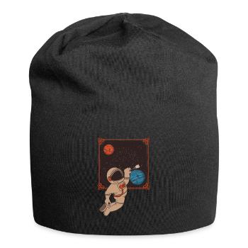 Weltraum Astronaut - Jersey-Beanie - Schwarz - Vorne