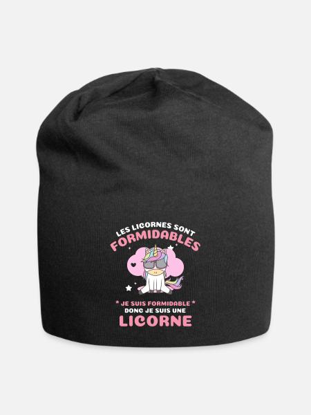 Les licornes sont formidables je suis une licorne - Bonnet en jersey - noir