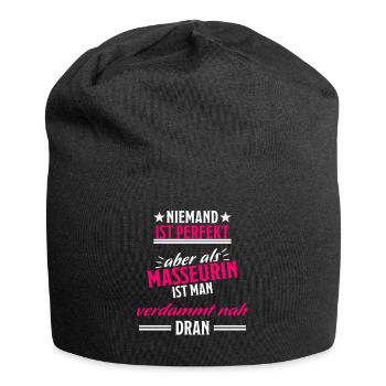 Masseurin Massage Beruf Lustiger Spruch Geschenk - Jersey-Beanie - Schwarz - Vorne