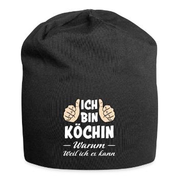 Köchin Lustiger Spruch Kochen Küche Beruf Geschenk - Jersey-Beanie - Schwarz - Vorne