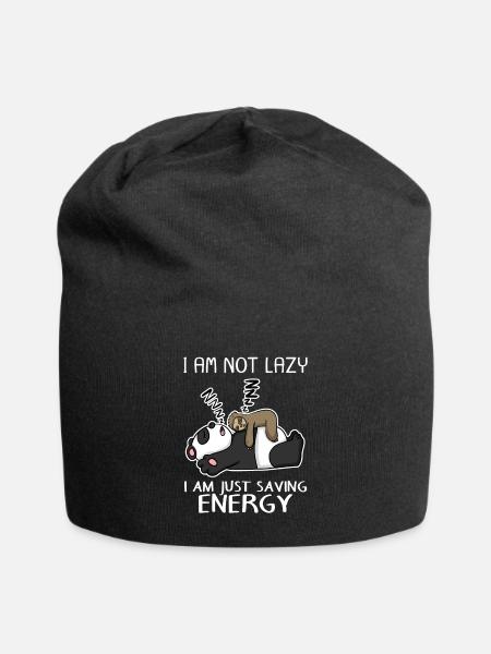 Lustiger Faultier Panda Spruch lustig Geschenk - Jersey-Beanie - Schwarz