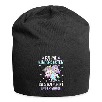 Bye Bye Kindergarten Glitzer jetzt in der Schule - Jersey-Beanie - Schwarz - Vorne