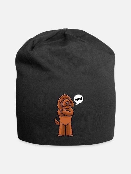 Sturer Barbet Hund - Jersey-Beanie - Schwarz