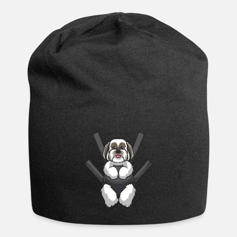Lhasa Apso Hund - Jersey-Beanie - Schwarz