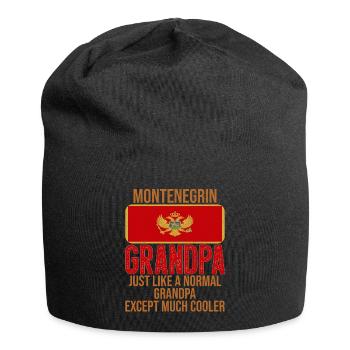 Montenegrin Grandpa Montenegro Flag - Jersey Beanie - black - Front