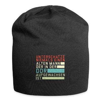 Unterschätze niemals einen Ossi Ostdeutschland DDR - Jersey-Beanie - Schwarz - Vorne