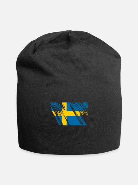 Schweden - Jersey-Beanie - Schwarz