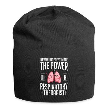 Atemtherapeut Atmung Lungenarzt Pneumologie Lunge - Jersey-Beanie - Schwarz - Vorne