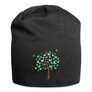 Butterfly tree with schmettetlingen - Jersey Beanie - black - Front
