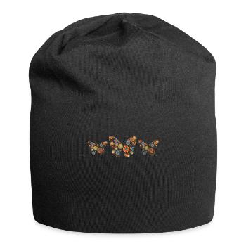 Flowers Butterflies Butterfly Colorful - Jersey Beanie - black - Front