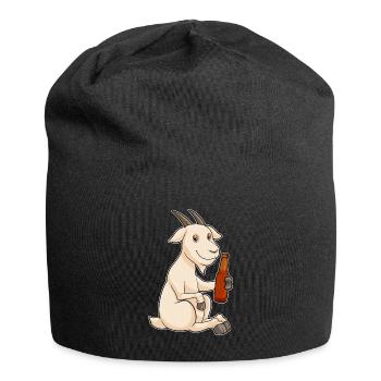 Ziege Flasche Bier - Jersey-Beanie - Schwarz - Vorne