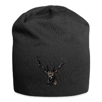 Hunting Hunter Deer Hunting Motif - Jersey Beanie - black - Front