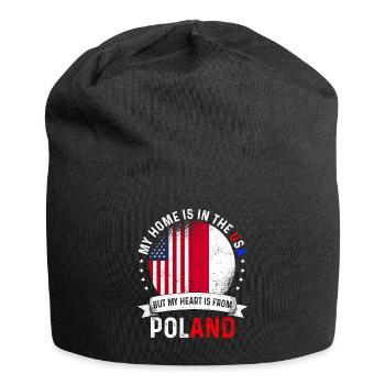 Polish American Flag Polish Roots USA Citizen - Jersey Beanie - black - Front