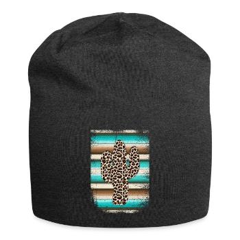 Funny Leopard Cactus Serape Cactus print Turquoise - Jersey-Beanie - Anthrazit - Vorne