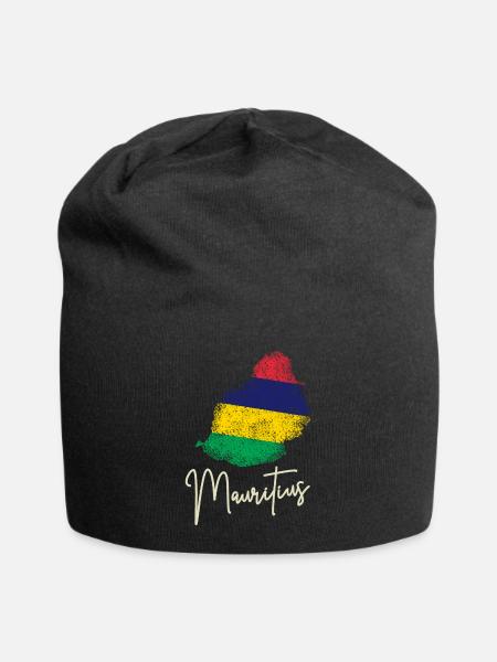 Mauritius Insel Fahne im indischen Ozean - Jersey-Beanie - Schwarz