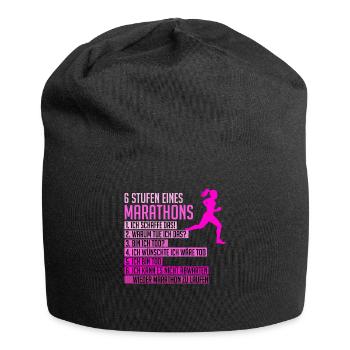 Lustiger Marathon Spruch Läuferin Frauen Geschenk - Jersey-Beanie - Schwarz - Vorne