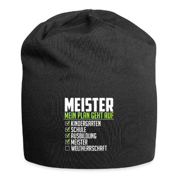 Meister lustiger Spruch Weltherrschaft Abschluss - Jersey-Beanie - Schwarz - Vorne