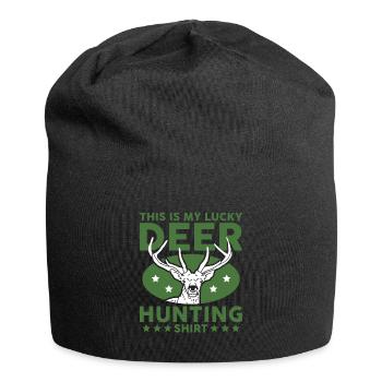 Chasseur Chasse Chasse de cerf cadeau - Bonnet en jersey - noir - Devant