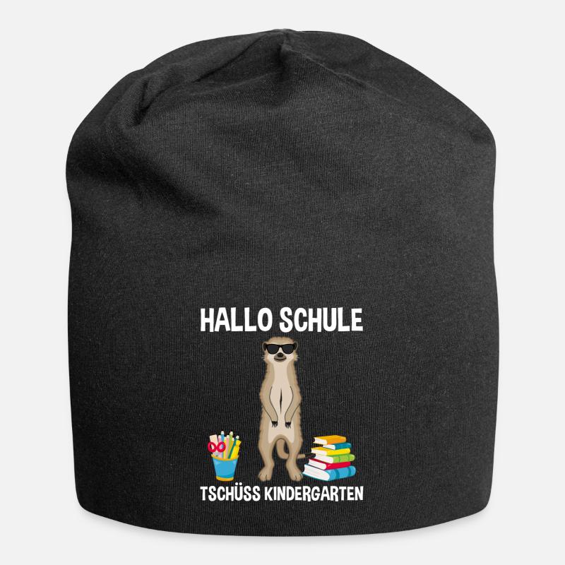 Einschulung Schulbeginn 1. Klasse Erdmännchen - Jersey-Beanie - Schwarz