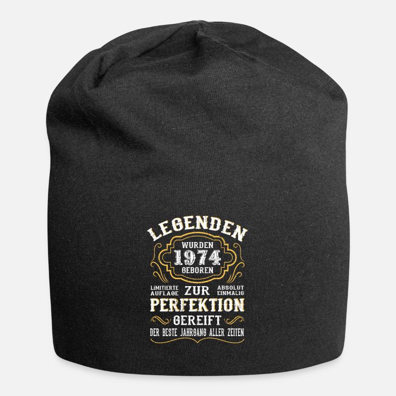 1974 Die Geburt einer Legende Geburtstag Geschenk - Jersey-Beanie - Schwarz