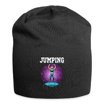 Jumping Trampolin Trendsport Fitness Damen Sport - Jersey-Beanie - Schwarz - Vorne