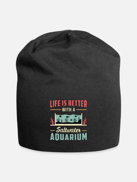 Salzwasser Aquarium Aquarist Aquaristik Geschenk - Jersey-Beanie - Schwarz