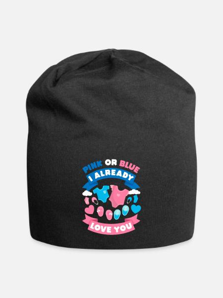 Gender Revealing Party Ideas Gender Revealer Cute - Jersey Beanie - black