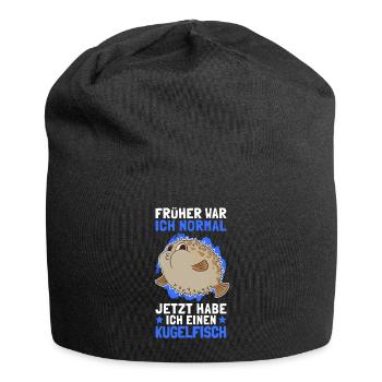 Kugelfisch früher war ich normal Aquarium Fisch - Jersey-Beanie - Schwarz - Vorne