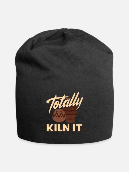 Sculpting Clay Earthenware Pottery Totally Kiln It - Jersey Beanie - black