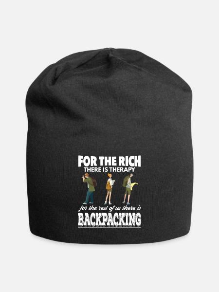 Reiche haben Therapie Wir sind Backpacker - Jersey-Beanie - Schwarz