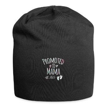 Promoted to Mama 2022, Mom to be,Baby Announcement - Jersey-Beanie - Schwarz - Vorne