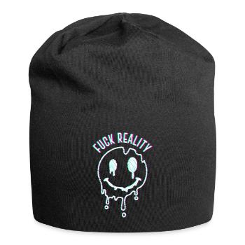Techno Musik Spruch Fuch Reality Hardtek Hardstyle - Jersey-Beanie - Schwarz - Vorne