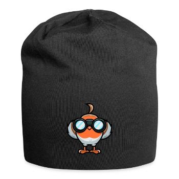 Birdwatching Robin Bird Ornithologist - Jersey Beanie - black - Front